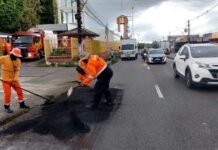 Prefeitura de Manaus intensifica manutenção na alameda Cosme Ferreira para melhorar mobilidade na Zona Leste