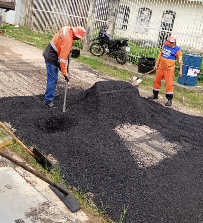 Prefeitura de Manaus avança na recuperação asfáltica do bairro Flores com obras na rua Minas Gerais