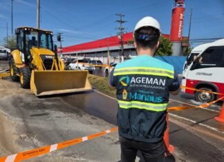 Ageman fiscaliza reparos em adutoras e monitora abastecimento em Manaus