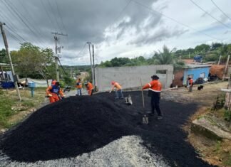 Prefeitura de Manaus pavimenta rua no Distrito Industrial 2 e melhora mobilidade na zona Leste