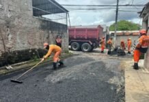 Prefeitura de Manaus avança com recuperação asfáltica na rua Nova Vida, bairro Coroado