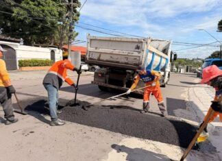 Prefeitura de Manaus instala lombadas na Via Láctea para aumentar segurança viária no Aleixo