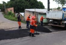 Prefeitura de Manaus avança com operação Tapa-Buracos na Colônia Terra Nova