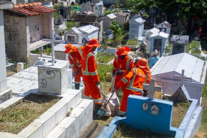 Cemitérios de Manaus recebem preparativos finais para o Dia dos Pais com 600 profissionais mobilizados