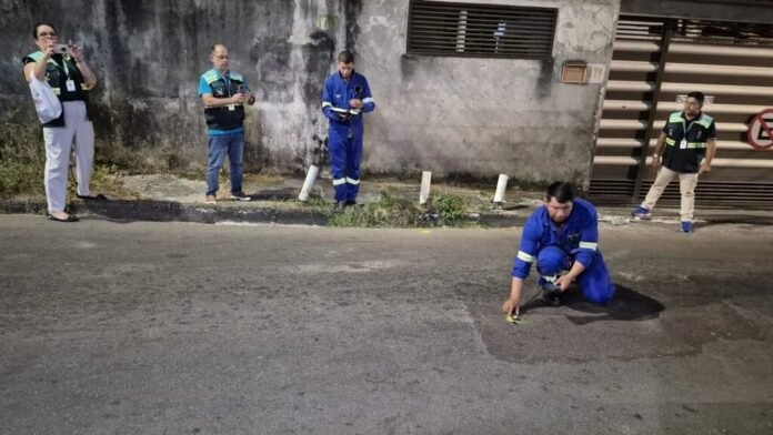 Ageman fiscaliza iluminação pública na rua Estanho, zona Oeste de Manaus e aprova níveis