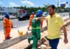 Prefeito Renato Junior vistoria obra de revitalização do canteiro central da avenida Margarita