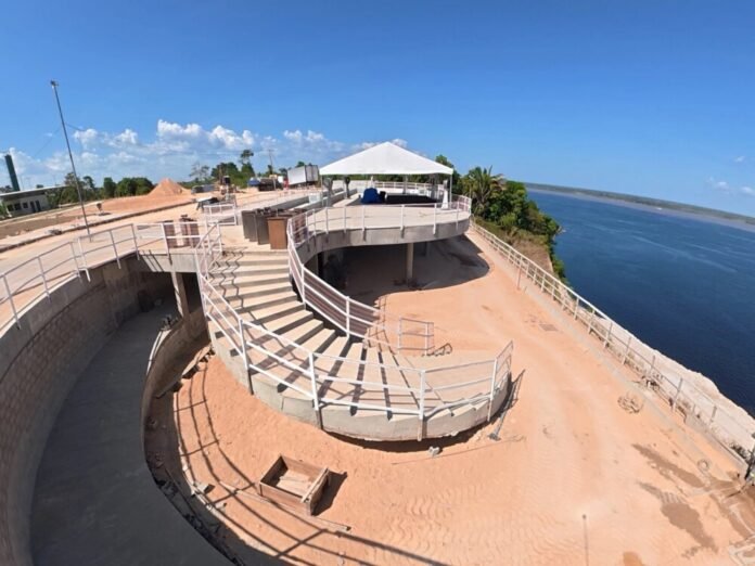 Parque Encontro das Águas Rosa Almeida avança com concretagem das 'asas' de Niemeyer